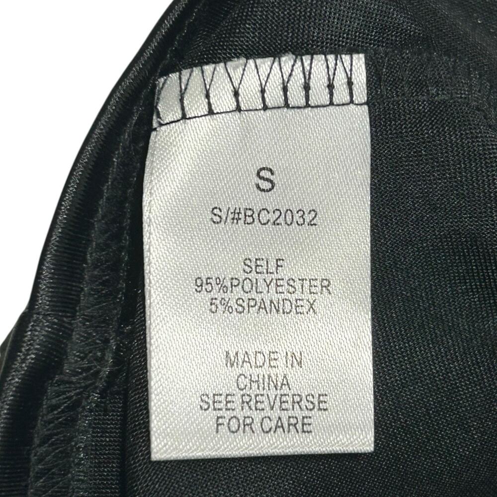 Better Be Little Black Satin Slip Dress Bodycon Sexy Sz S Spaghetti Strap Mini - Picture 10 of 12